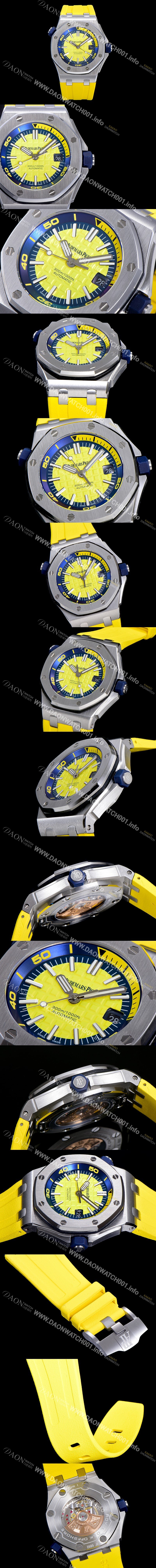 홍콩명품 [오데마피게] 남성용 옐로 세라믹 다이버!!로얄오크 오프쇼어15710ST.OO.A038CA.01 옐로 와플 다이얼 오토매틱 무브먼트 AUD12247