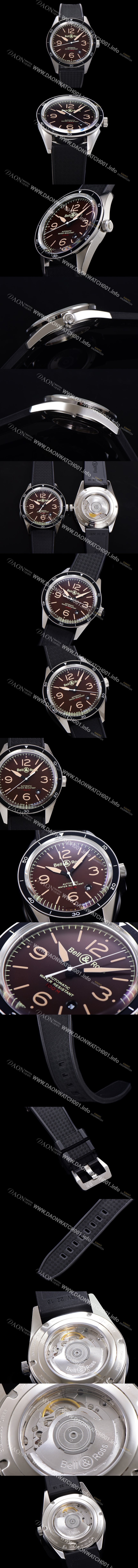 홍콩명품 [벨앤로즈] 남성용 빈티지 BR V2-92  스틸 해리티지 ETA2836-2 타입 오토매틱 41mm 우레탄줄 브라운다이얼 bel9912