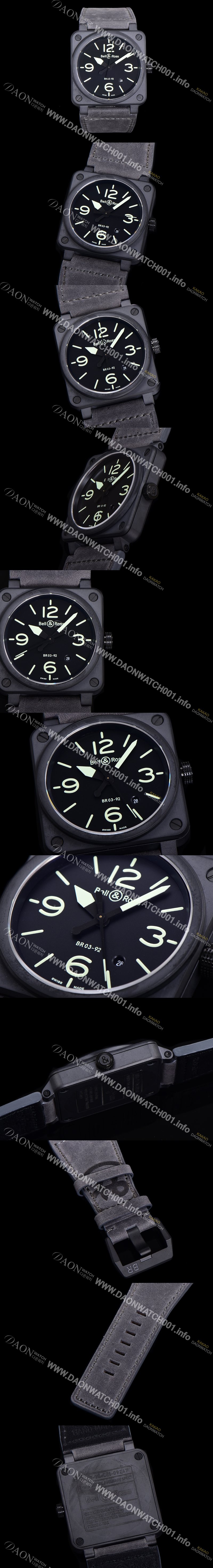 홍콩명품 [벨앤로즈] 남성용시계 BR03 오토매틱 미요타 9015타입 세라믹케이스 42mm 러버줄 블랙다이얼 bel0489