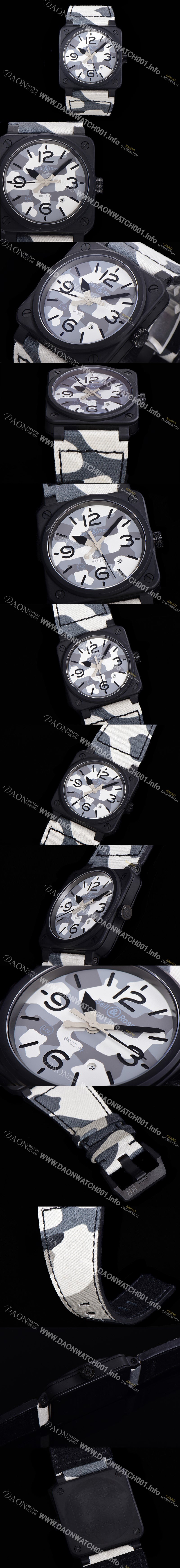 홍콩명품 [벨앤로즈] 남성용시계 BR03 오토매틱 미요타 9015타입 세라믹케이스 42mm 러버줄 카모 그레이 다이얼 bel2682