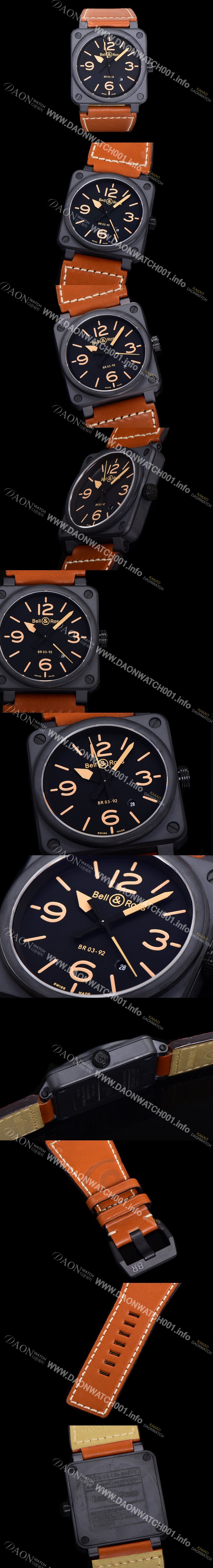 홍콩명품 [벨앤로즈] 남성용시계 BR03 오토매틱 미요타 9015타입 세라믹케이스 42mm 러버줄 블랙다이얼 bel8422