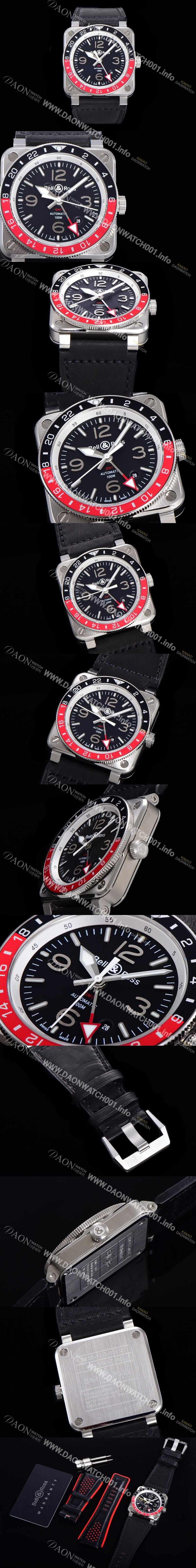 홍콩명품 [벨엔로스] 남성용 BR-03 인스트루먼트 PVD블랙코팅 오토매틱 9015무브먼트 42미리 러버우테탄줄 화이트다이얼 BEL72614