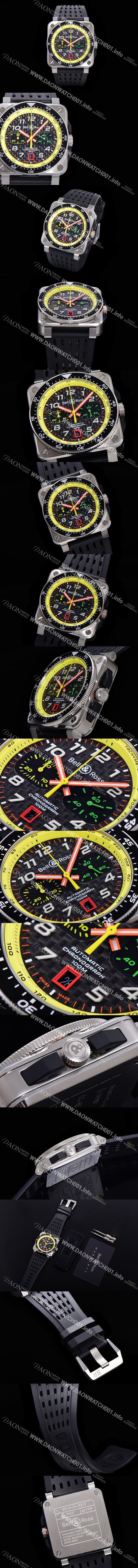 홍콩명품 [벨엔로스] 남성용 BR-03 인스트루먼트 PVD블랙코팅 오토매틱 9015무브먼트 42미리 러버우테탄줄 화이트다이얼 BEL75154