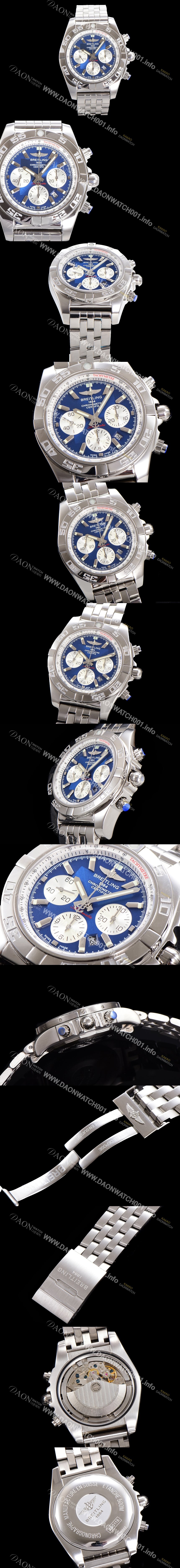 홍콩명품 [브라이틀링] 남성용 크로노맷 오토매틱 크로노그래프 ETA7750-2타입 44mm 매탈줄 블루다이얼 bre1121