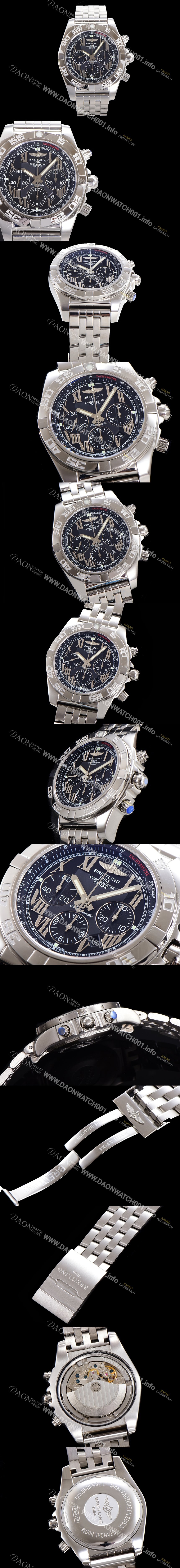 홍콩명품 [브라이틀링] 남성용 크로노맷 오토매틱 크로노그래프 ETA7750-2타입 44mm 매탈줄 블랙다이얼 bre1219