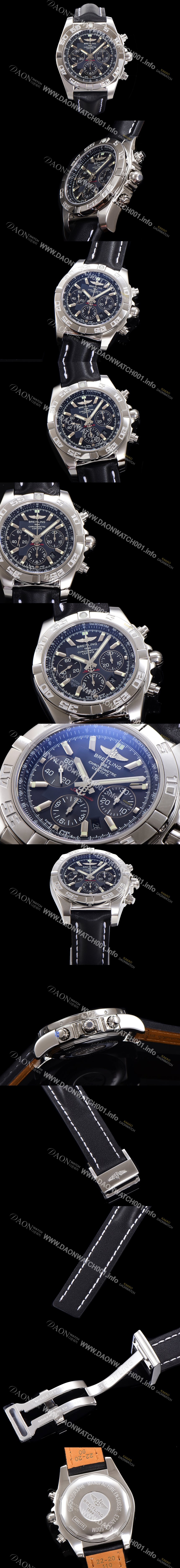 홍콩명품 [브라이틀링] 남성용 윈드라이더 크로노맷 오토매틱 ETA-7750 기계식 44mm 가죽줄 블랙다이얼 bre1351