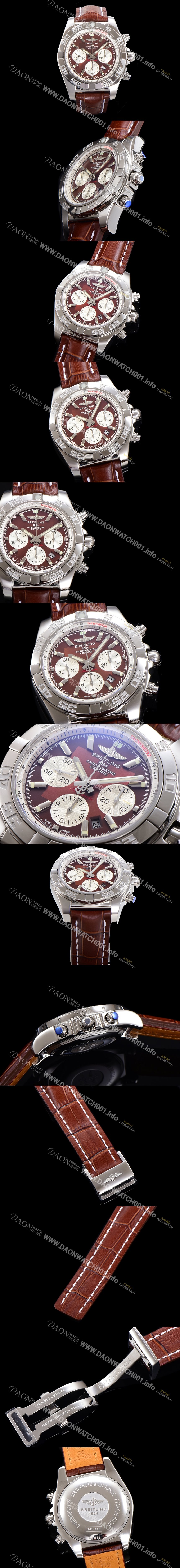 홍콩명품 [브라이틀링] 남성용 윈드라이더 크로노맷 오토매틱 ETA-7750 기계식 44mm 가죽줄 브라운다이얼 bre3521