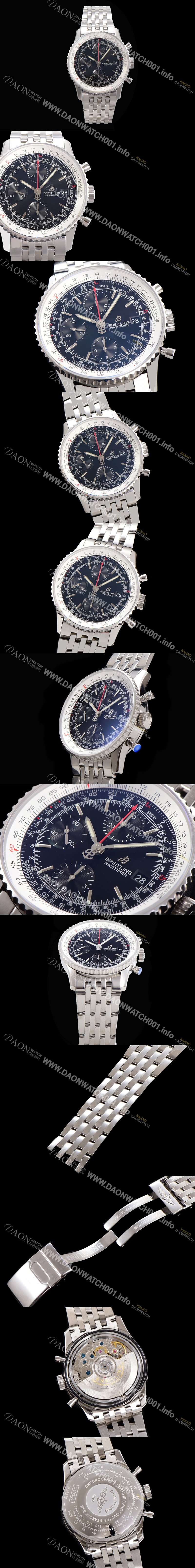 홍콩명품 [브라이틀링] 남성용 네비타이머 크로노그래프 ETA7750-2 타입 오토매틱 41mm 메탈줄 블랙다이얼 bre3129