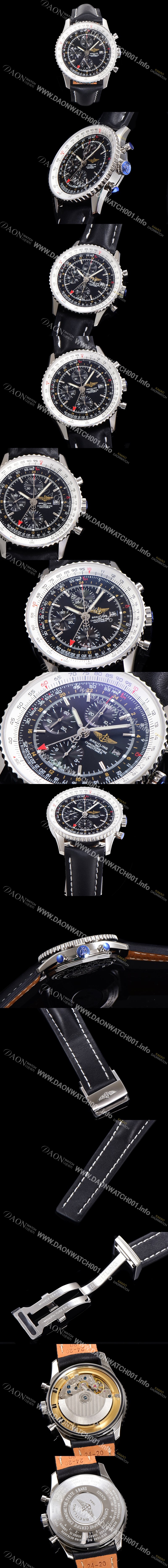 홍콩명품 [브라이틀링] 남성용 네비타이머 크로노그래프 ETA7750-2 타입 오토매틱 46mm 가죽줄 블랙다이얼 bre5992