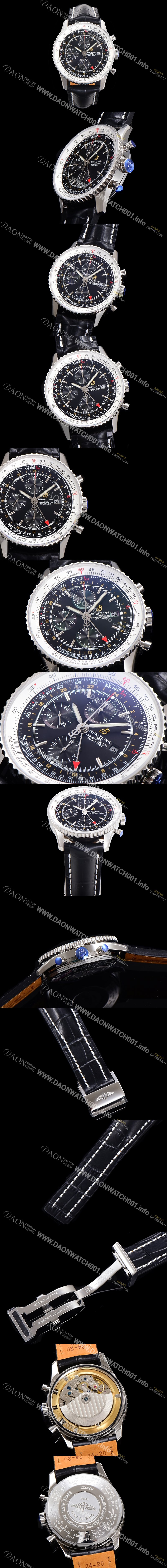 홍콩명품 [브라이틀링] 남성용 네비타이머 크로노그래프 ETA7750-2 타입 오토매틱 46mm 가죽줄 블랙다이얼 bre2919