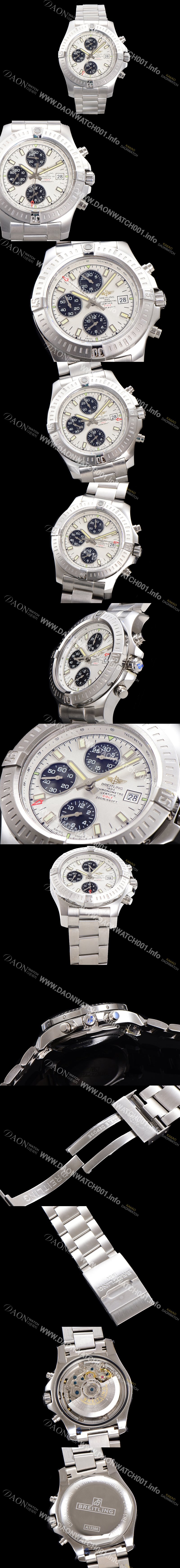 홍콩명품 [브라이틀링] 남성용 어벤져 크로노그래프 ETA 7750-2 타입 45mm 메탈줄 화이트다이얼 bre9246