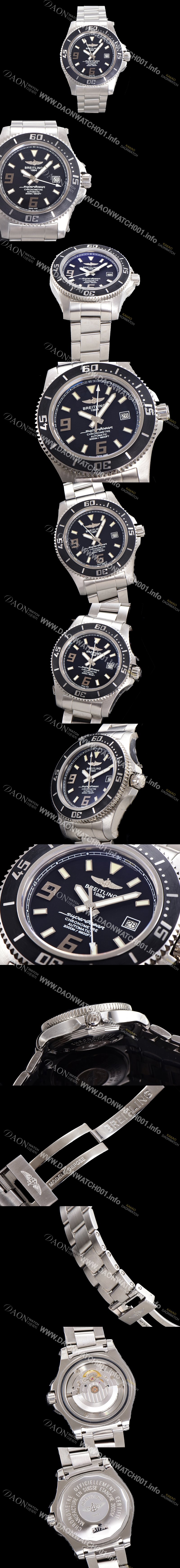 홍콩명품 [브라이틀링] 남성용 슈퍼오션 오토매틱 ETA2824-2 44mm 메탈줄 블랙다이얼 bre8846