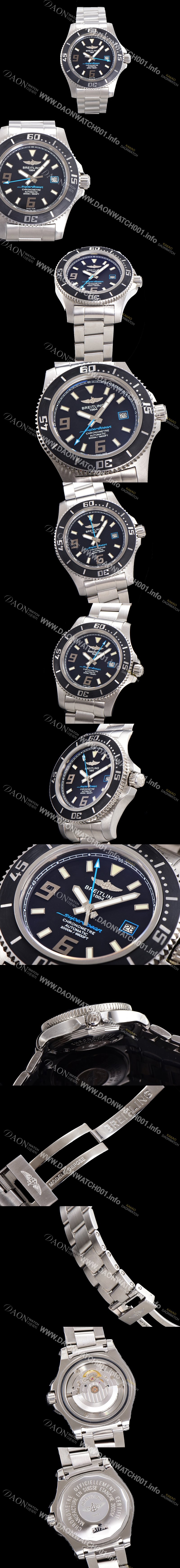 홍콩명품 [브라이틀링] 남성용 슈퍼오션 오토매틱 ETA2824-2 44mm 메탈줄 블랙다이얼 bre9284