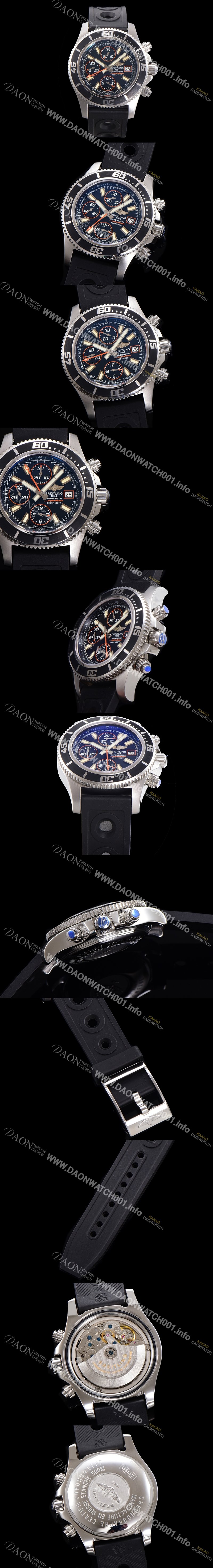 홍콩명품 [브라이틀링] 남성용 에어로마린 슈퍼오션 어비스 크로노그래프 오토매틱 Eta7750-2 타입 44mm 가죽줄 블랙다이얼 bre8926