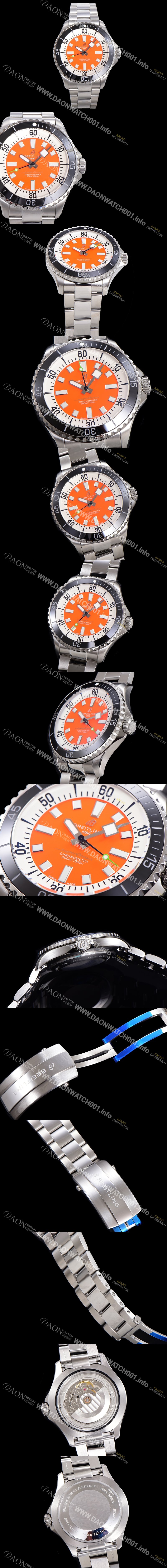 홍콩명품 [브라이틀링 뉴 다이버워치] 남성용 슈퍼오션 44mm 오토매틱 ETA2824-2 타입 크로노미터 메탈줄 세라믹베젤 래드다이얼 bre27728