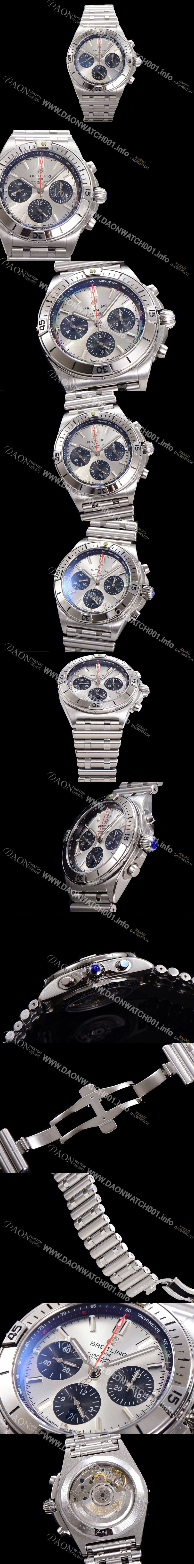 홍콩명품 [브라이틀링] 남성용 크로노맷 B01 오토매틱 ETA7750-2 타입 42mm 메탈줄 실버다이얼 bre90568