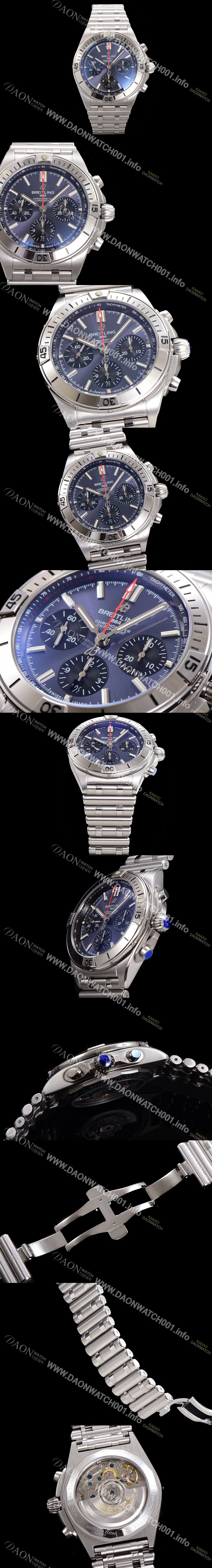 홍콩명품 [브라이틀링] 남성용 크로노맷 B01 오토매틱 ETA7750-2 타입 42mm 메탈줄 블루 다이얼 bre70814