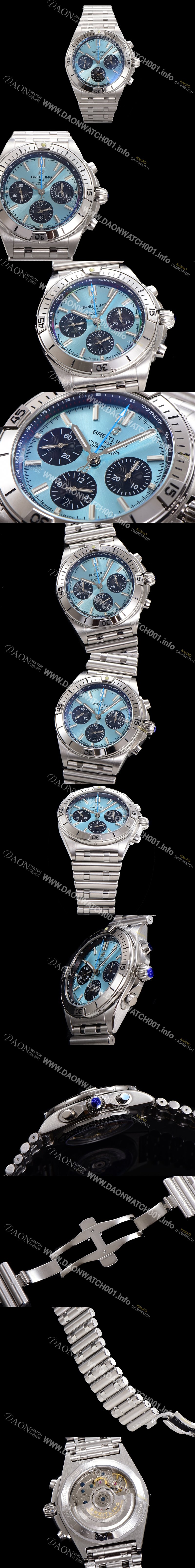 홍콩명품 [브라이틀링] 남성용 크로노맷 B01 오토매틱 ETA7750-2 타입 42mm 메탈줄 스카이블루다이얼 bre75106