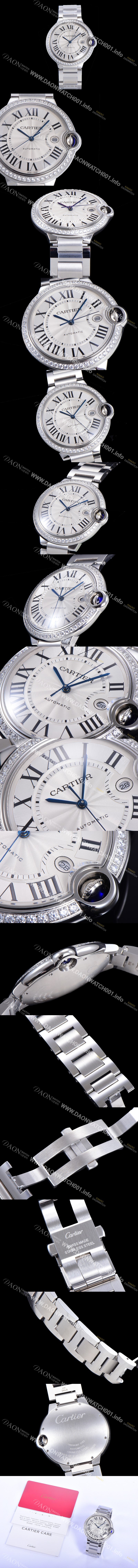 홍콩명품 [까르띠에] 남성용 발롱블루 WE9009Z3 42mm 다이아몬드 베젤 ETA2824-2 오토매틱 무브먼트 CAR11193