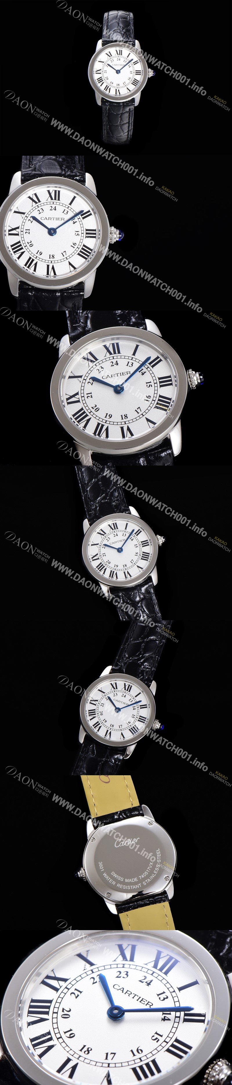 홍콩명품 [까르띠에] 여성용 롱드 더 솔로 WSRN0019  쿼츠 므브먼트 29미리 악어가죽줄 화이트다이얼 CAR11536