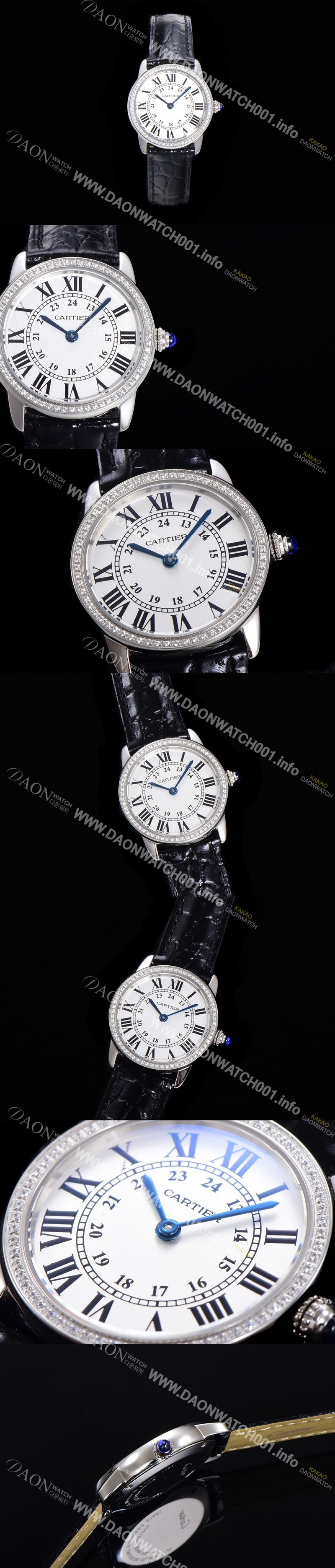 홍콩명품 [까르띠에] 여성용 롱드 더 솔로 WR000251  쿼츠 므브먼트 29미리 큐빅베젤 악어가죽줄 화이트다이얼 CAR11542