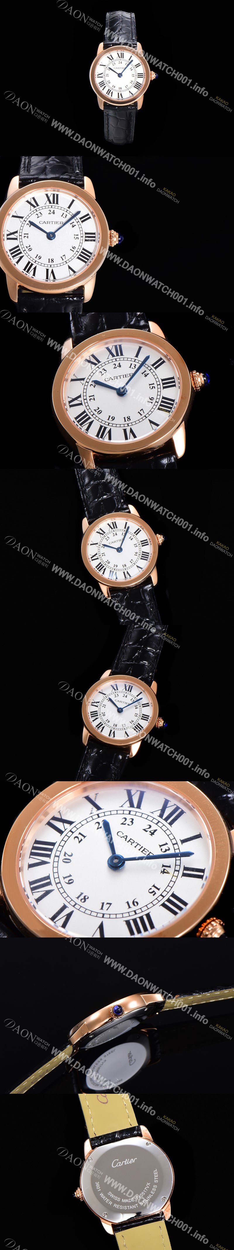 홍콩명품 [까르띠에] 여성용 롱드 더 솔로 W6701007  쿼츠 므브먼트 29미리 로즈골드 악어가죽줄 화이트다이얼 CAR11544
