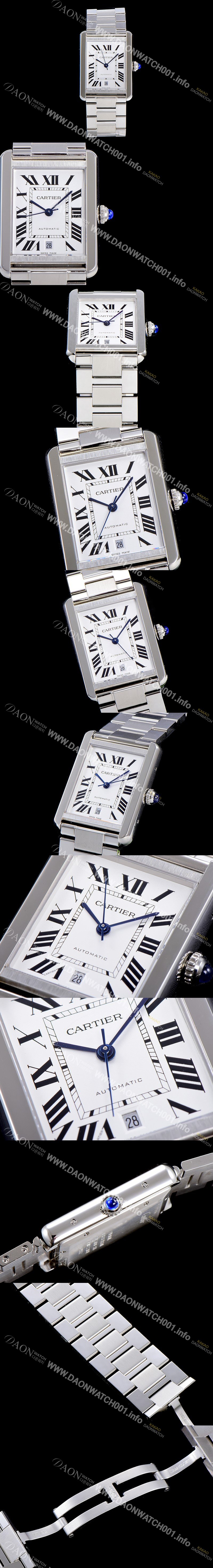 홍콩명품 [까르띠에] 남성용 탱크 솔로 W5200028 로마 인덱스 40mm 화이트 다이얼 오토매틱 스틸 CAR09969