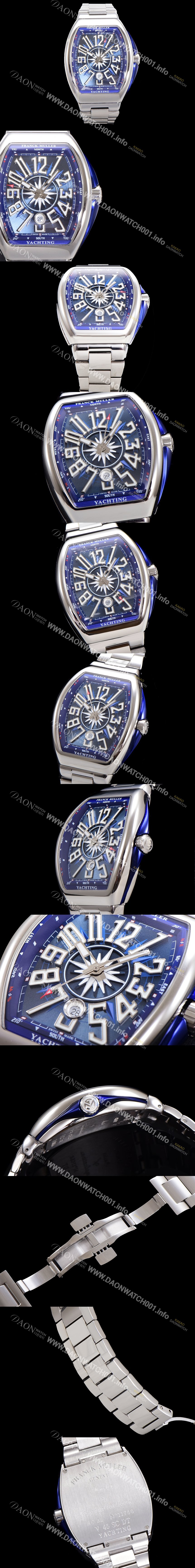 홍콩명품 [프랭크뮬러] 남성용 뱅가드 오토매틱 ETA2824 타입 45mm 메탈줄 블루다이얼 fra2944