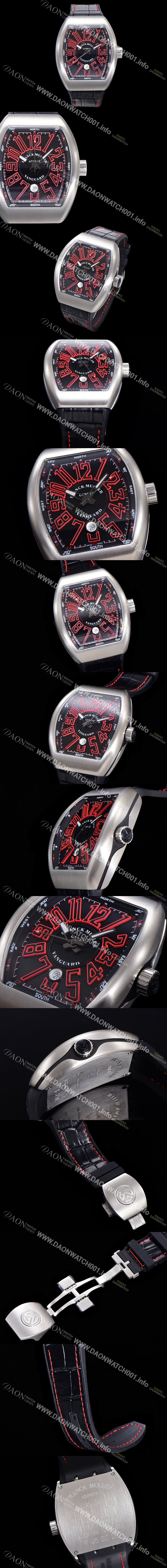 홍콩명품 [프랭크뮬러] 남성용 뱅가드 2824 므브먼트 오토매틱 44미리 러버밴드 블랙다이얼 FRA75486