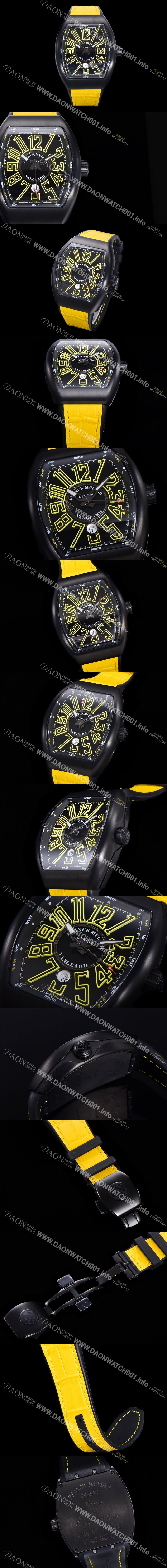 홍콩명품 [프랭크뮬러] 남성용 V 45 SC DT 뱅가드 2824 므브먼트 오토매틱 44미리 PVD코팅 케이스 러버밴드 블랙다이얼 FRA75493