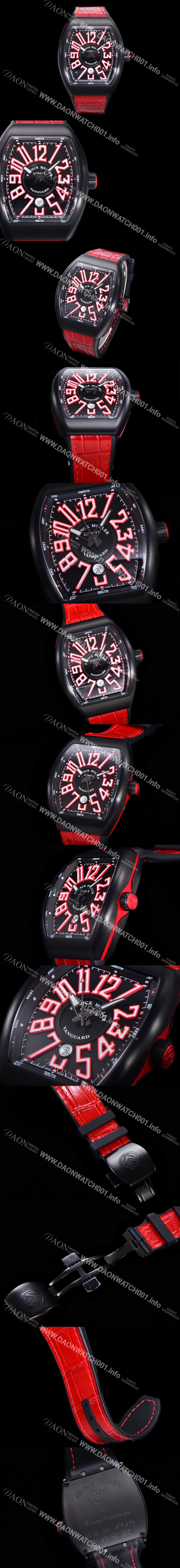 홍콩명품 [프랭크뮬러] 남성용 V 45 SC DT 뱅가드 2824 므브먼트 오토매틱 44미리 PVD코팅 케이스 러버밴드 블랙다이얼 FRA75499