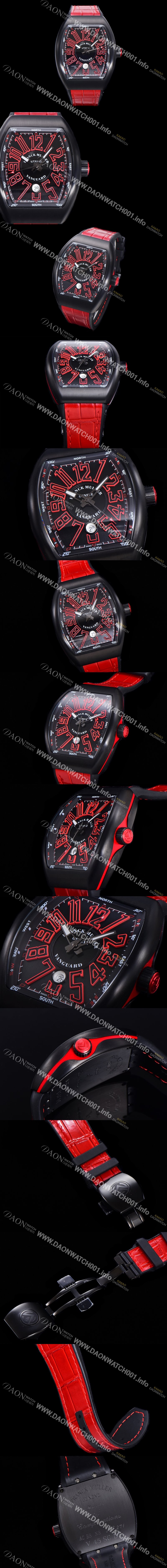 홍콩명품 [프랭크뮬러] 남성용 V 45 SC DT 뱅가드 2824 므브먼트 오토매틱 44미리 PVD코팅 케이스 러버밴드 블랙다이얼 FRA75504