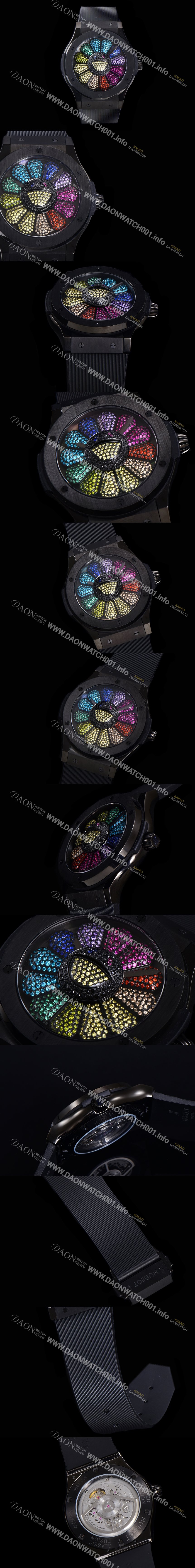 홍콩명품 [휴블렛] 남성용 신형버전 클래식 퓨전 45mm 오토매틱 Hub1214 타입  우레타줄 PVD코팅케이스 무늬다이얼 hub1311