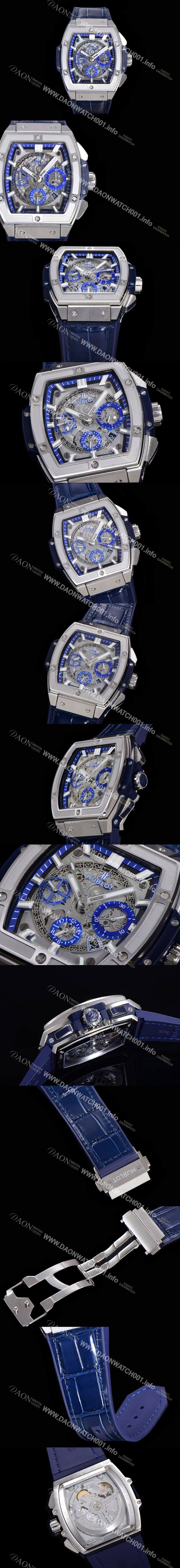 홍콩명품 [휴블렛] 남성용 스피릿 빅뱅 마스터피스 크로노그래프 Hub4700타입 45mm 가죽줄 스켈래톤다이얼 hub1212