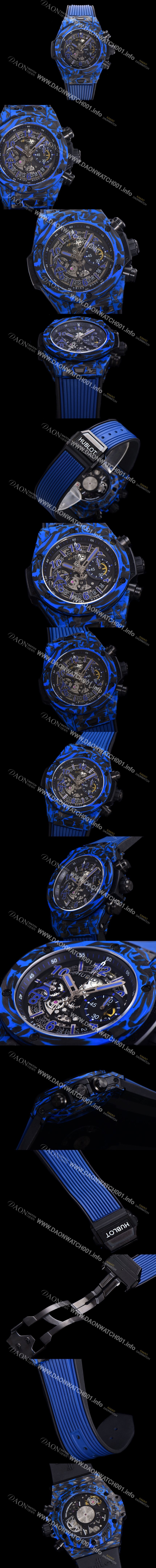 홍콩명품 [휴블렛] 남성용 빅뱅 유니코 풀카본 제질 오토매틱 Hub1242 타입 45mm 러버우레탄줄 스켈래톤다이얼  hub3159