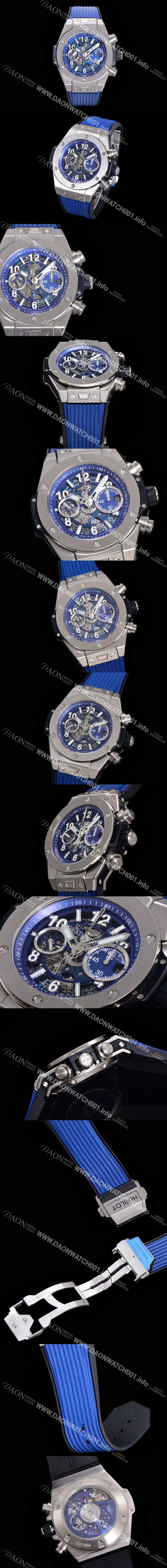 홍콩명품 [휴블렛] 남성용 빅뱅 유니코 킹골드 크로노그래프 441.NX.5179.RX  HUB1280 오토매틱 므브먼트 44mm 러버밴드 스켈레톤다이얼 hub38949