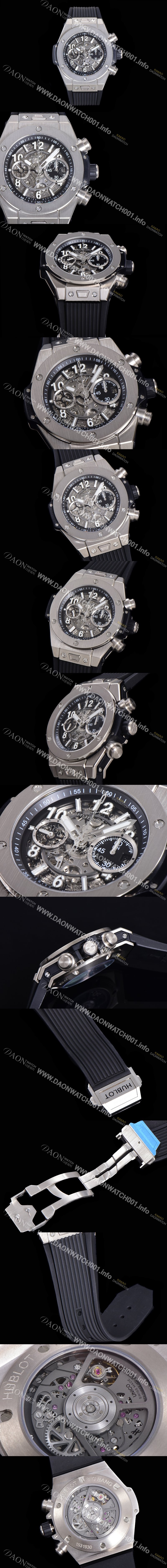 홍콩명품 [휴블렛] 남성용 빅뱅 유니코 킹골드 크로노그래프 441.NX.1170.RX  HUB1280 오토매틱 므브먼트 44mm 러버밴드 스켈레톤다이얼 hub39936