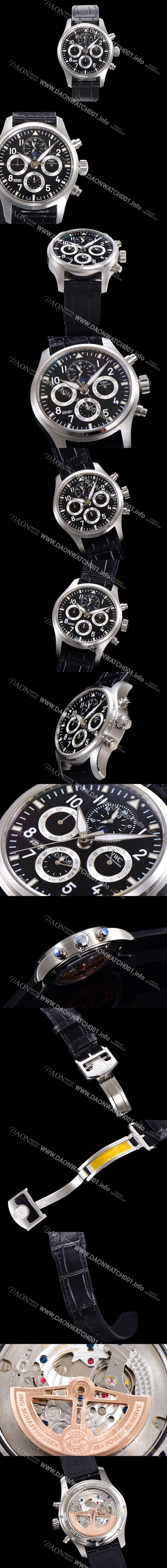 홍콩명품 [아이더블유씨] 남성용 파일럿 41mm 오토매틱 89630 타입 가죽줄 블랙다이얼 iwc1195