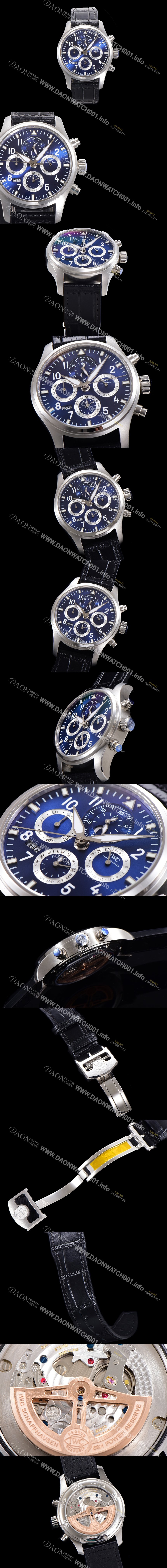 홍콩명품 [아이더블유씨] 남성용 파일럿 41mm 오토매틱 89630 타입 가죽줄 블루다이얼 iwc3952