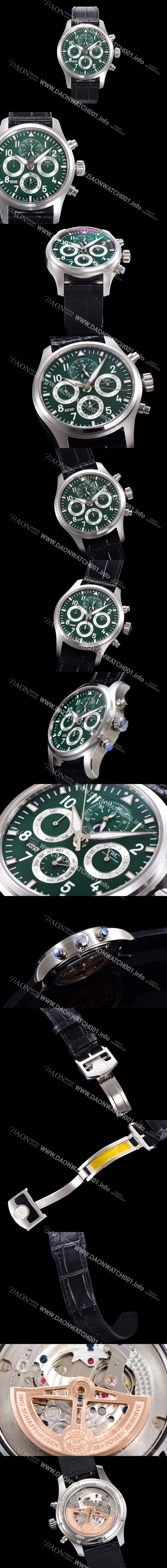 홍콩명품 [아이더블유씨] 남성용 파일럿 41mm 오토매틱 89630 타입 가죽줄 그린다이얼 iwc1531