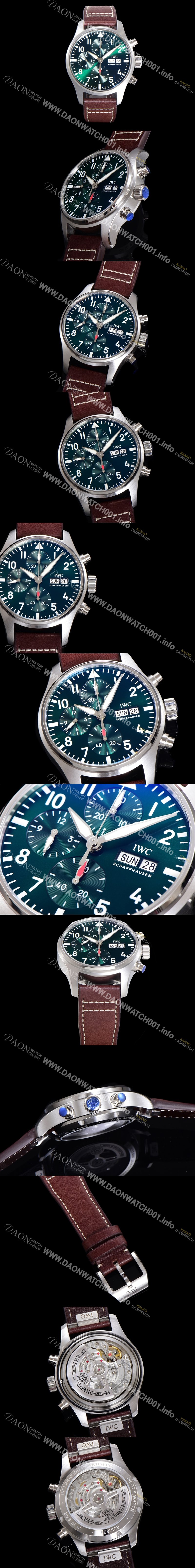 홍콩명품 [아이더블유씨] 남성용시계 베스트 신형!! 파일럿 IW388103 크로노그래프 오토매틱 Cal.69385 타입 41mm 가죽줄 그린다이얼 iwc8692