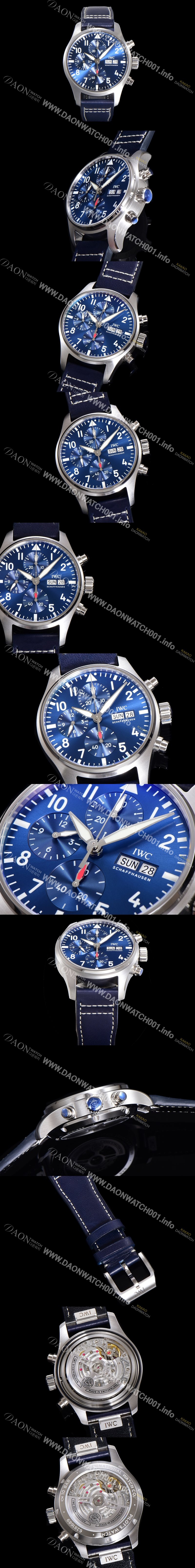홍콩명품 [아이더블유씨] 남성용시계 베스트 신형!! 파일럿 IW388101 크로노그래프 오토매틱 Cal.69385 타입 41mm 가죽줄 블루다이얼 iwc0468