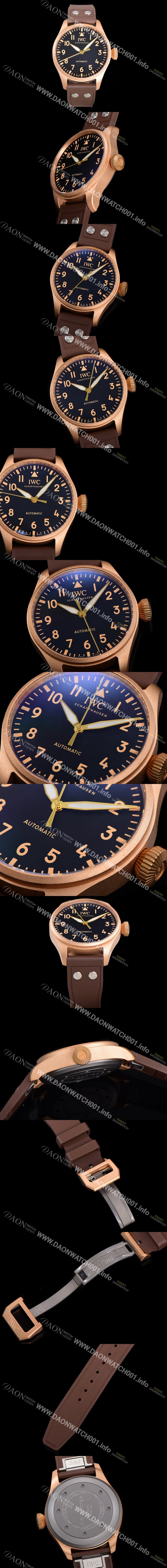 홍콩명품 [아이더블유씨] 남성용 빅 파일럿 워치 IW329703 브론즈 스핏파이어 43mm 오토매틱 9015 타입 러버스트랩 블랙다이얼 iwc39266