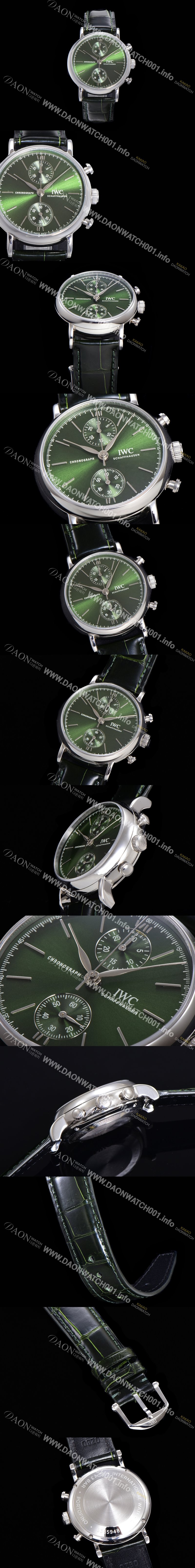 홍콩명품 [아이더블유씨] 남성용 포르토피노 IW391405 그린 다이얼 39미리 악어가죽 7750 오토매틱 무브먼트 IWC76298
