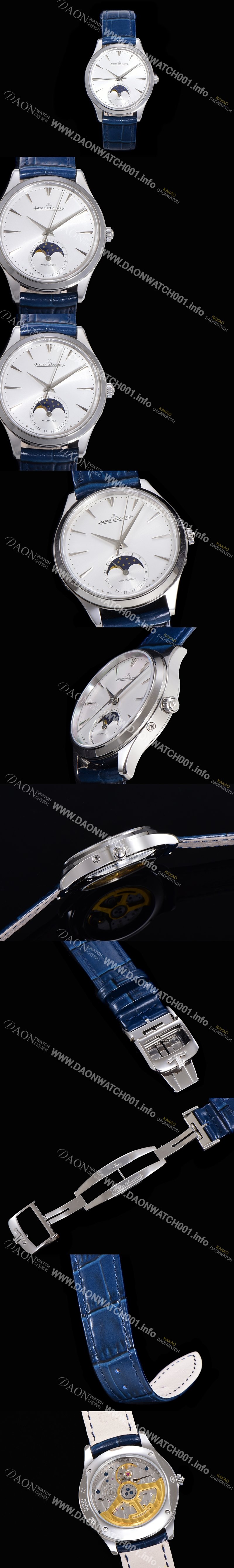 홍콩명품 [예거르꿀뜨르] 남성용 마스터 울트라 씬 문페이즈 39mm 오토매틱 866타입 가죽줄 화이트다이얼 jag3211