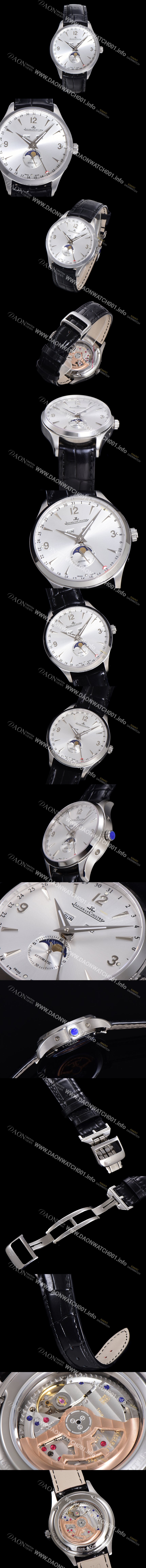 홍콩명품 [예거르꿀뜨르] 남성용 마스터 캘린더 문페이즈  오토매틱 866 39mm 가죽줄 실버다이얼 jag5125