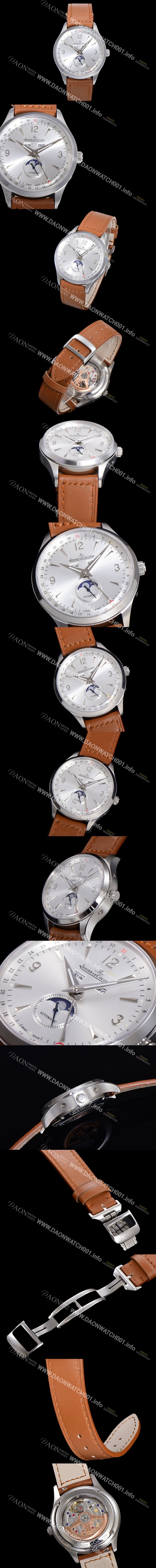 홍콩명품 [예거르꿀뜨르] 남성용 마스터 캘린더 문페이즈 오토매틱 866  39mm 가죽줄 실버다이얼 jag1235