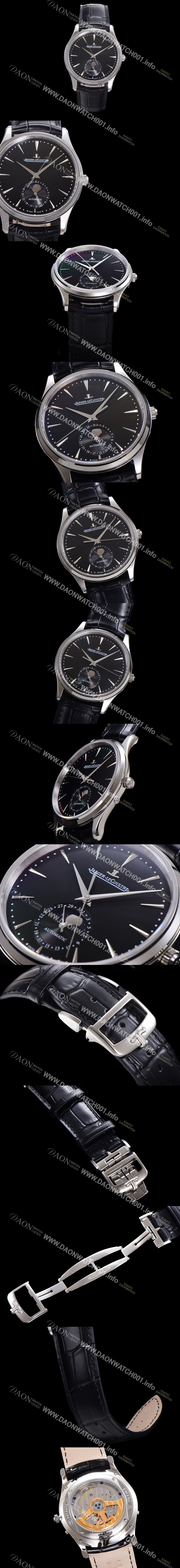 홍콩명품 [예거 르꿀르뜨] 남성용 마스터 울트라 씬 문페이즈 오토매틱 925타입 39mm 가죽줄 블랙다이얼 jag1129