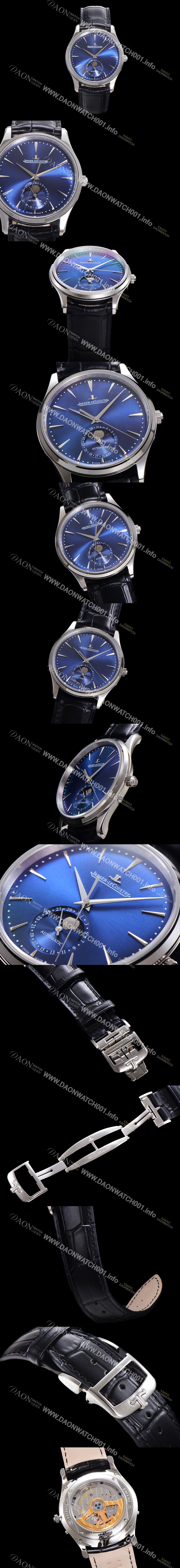 홍콩명품 [예거 르꿀르뜨] 남성용 마스터 울트라 씬 문페이즈 오토매틱 925타입 39mm 가죽줄 블루다이얼 jag1939