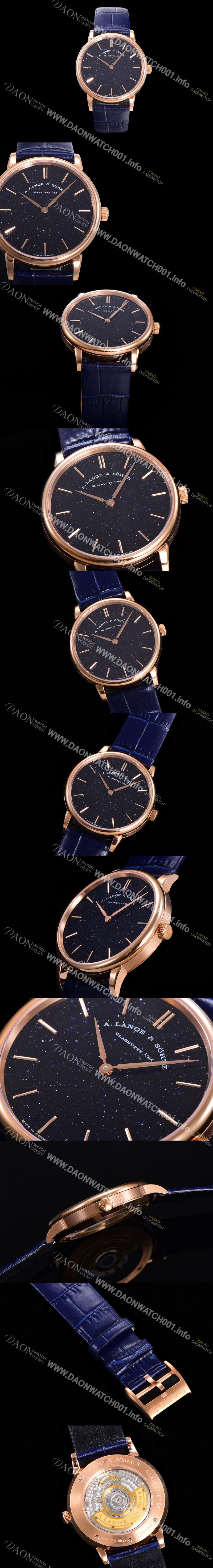 홍콩명품 [아랑게운트죄네] 남성용 색소니아 씬 211.033 랑게 39미리 18k 로즈골드 블랙 다이얼 오토매틱 무브먼트 LAN40884